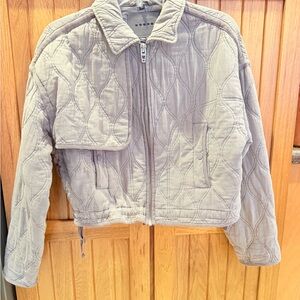 Blank NYC Quilted Grey Cropped  Utility Jacket
